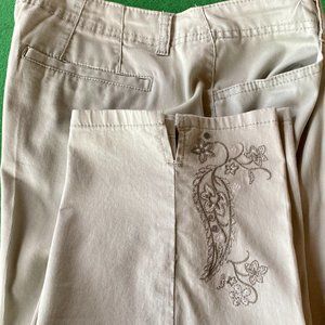 Capri Pants With Embroidery  size 12